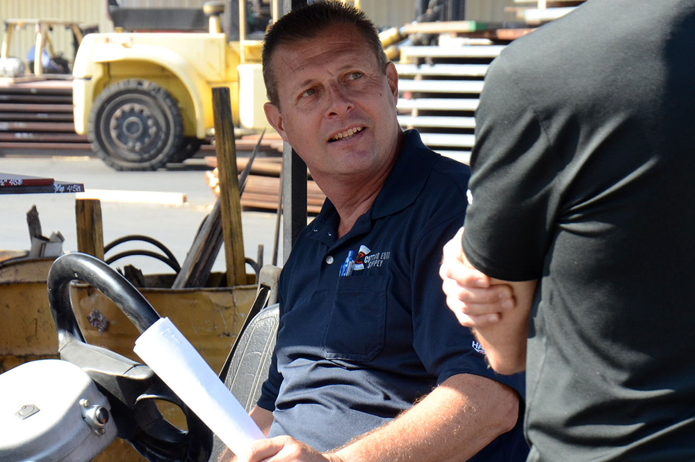 Man driving a tractor